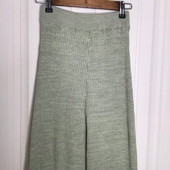 NWT Anna Quan Jordan Ribbed Cotton Wide Leg Pant in Sage Green Size 8. - Picture 12 of 12